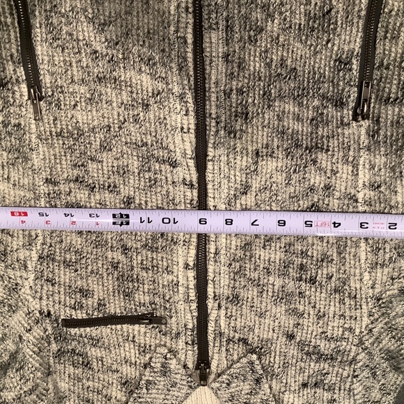 Eileen Fisher Zipper Front Knit Jacket Black/Cream - Picture 9 of 11